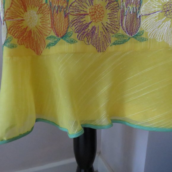 Vintage 1970sBetty Barclay Trevira Cotton Sheer Floral Summer Dress - Picture 8 of 10